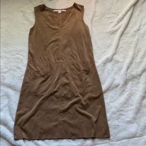 Faux Suede Dress with Front Pockets (Small)